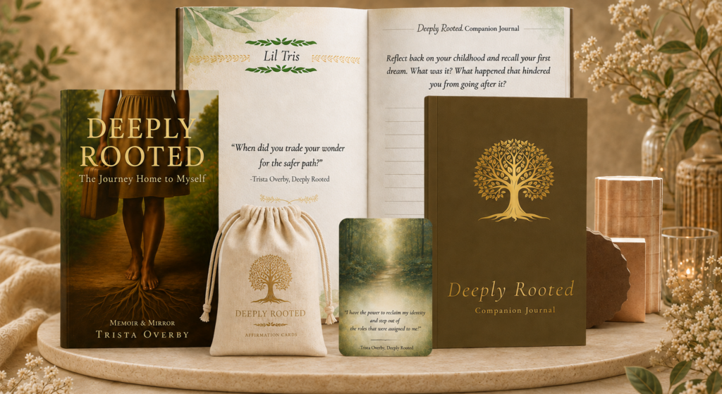 🪞 Memoir & Mirror Set (Memoir, Companion Journal & Affirmation Cards)